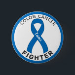 Colon Cancer Fighter Ribbon White Button<br><div class="desc">Colon Cancer Fighter Ribbon White Button for awareness and support for people fighting colon cancer.</div>
