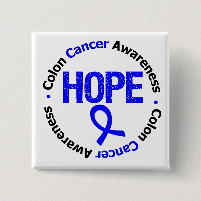 Colon Cancer Hope 15 Cm Square Badge (Front)