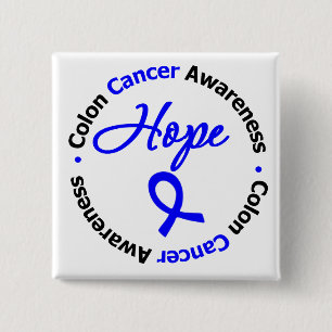 Colon Cancer Hope 15 Cm Square Badge