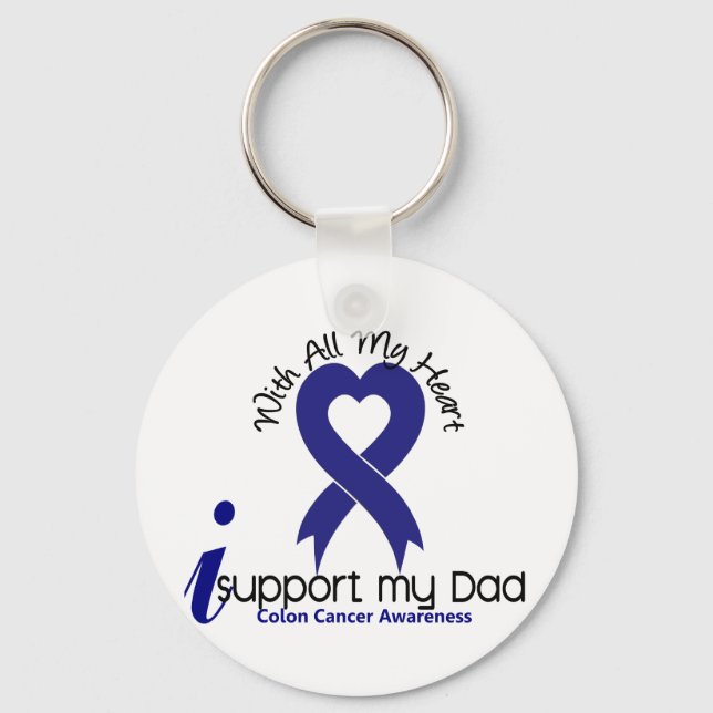 Colon Cancer I Support My Dad Key Ring (Front)