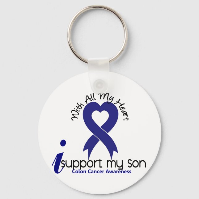 Colon Cancer I Support My Son Key Ring (Front)
