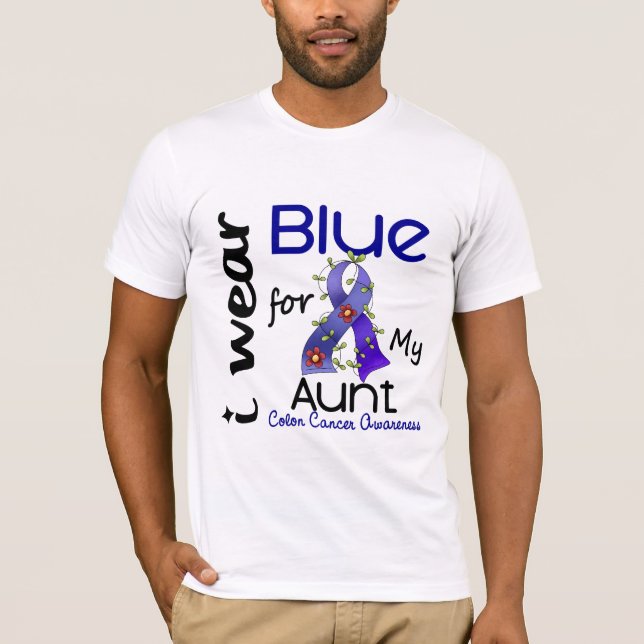 Colon Cancer I Wear Blue For My Aunt 43 T-Shirt (Front)