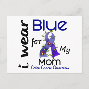 Colon Cancer I Wear Blue For My Mum 43 Postcard