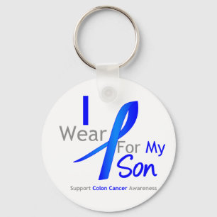 Colon Cancer I Wear Blue For My Son Key Ring