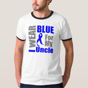 Colon Cancer I Wear Blue Ribbon Uncle T-Shirt