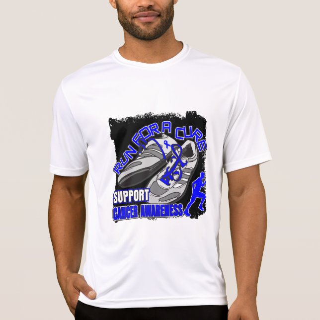 Colon Cancer - Men Run For A Cure T-Shirt (Front)