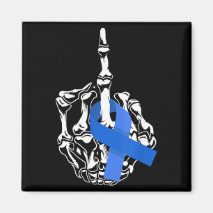 Colon Cancer Middle Finger Ribbon Colon Cancer Magnet