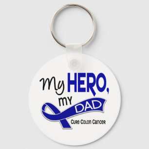 Colon Cancer MY HERO MY DAD 42 Key Ring
