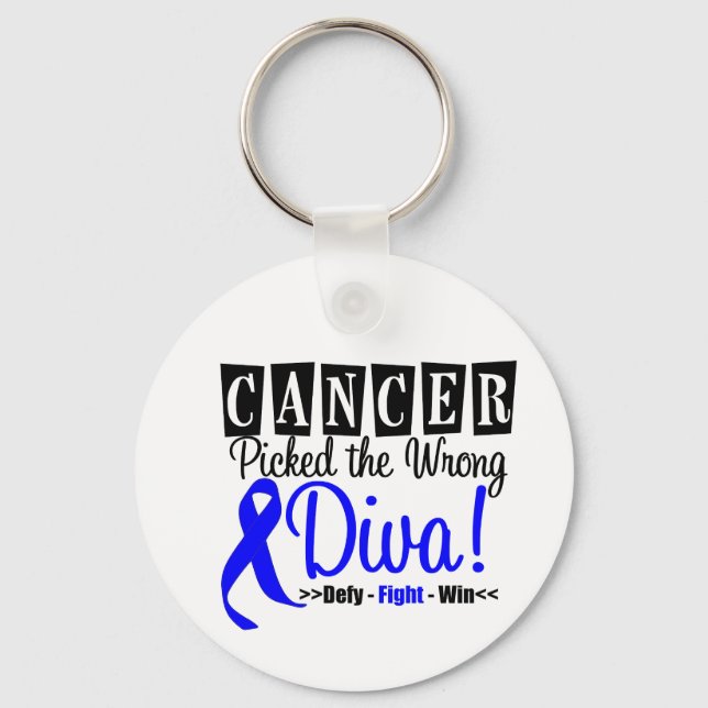 Colon Cancer Picked The Wrong Diva v2 Key Ring (Front)