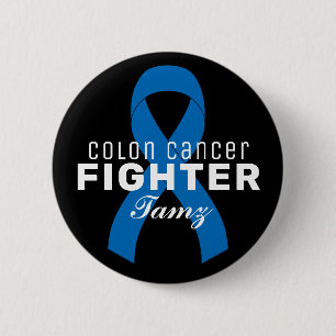 Colon Cancer Ribbon Black Button
