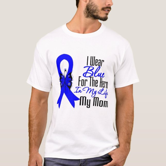 Colon Cancer Ribbon Hero My Mum T-Shirt (Front)