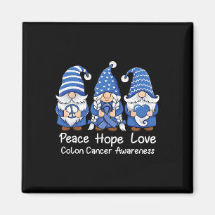 Colon Cancer Support Gnomes With Ribbon Colourecta Magnet