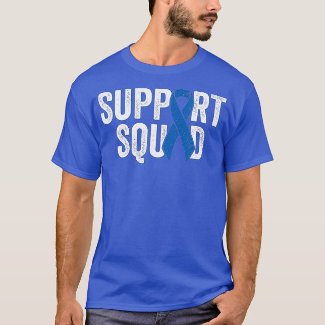 Colon Cancer Support Squad Blue Colourectal T-Shirt (Front)