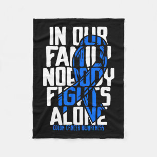 Colon Cancer Support Tee Family Blue Colon Cancer  Fleece Blanket