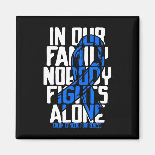 Colon Cancer Support Tee Family Blue Colon Cancer Magnet