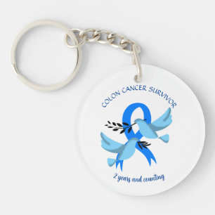 Colon Cancer Survivor 2 Years Gift Personalise Key Ring