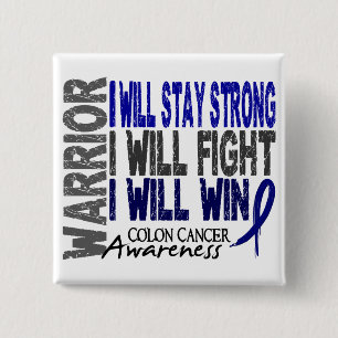 Colon Cancer Warrior 15 Cm Square Badge