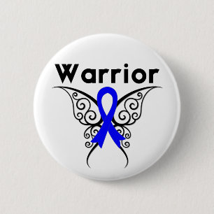 Colon Cancer Warrior Butterfly 6 Cm Round Badge