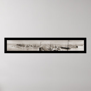 Colon, Panama & Ships Photo 1913 Poster