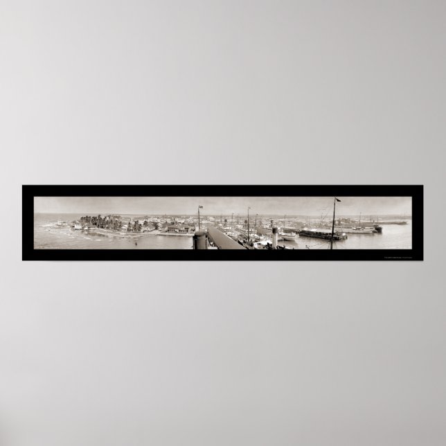 Colon, Panama & Ships Photo 1913 Poster (Front)