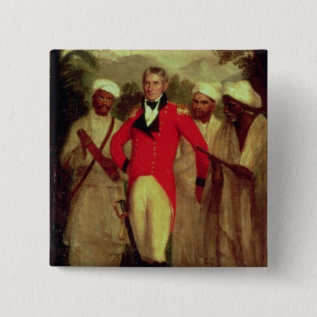 Colonel Colin Mackenzie and his Indian pandits 15 Cm Square Badge (Front)