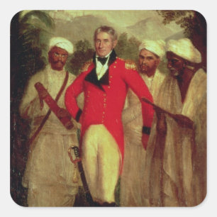 Colonel Colin Mackenzie and his Indian pandits Square Sticker