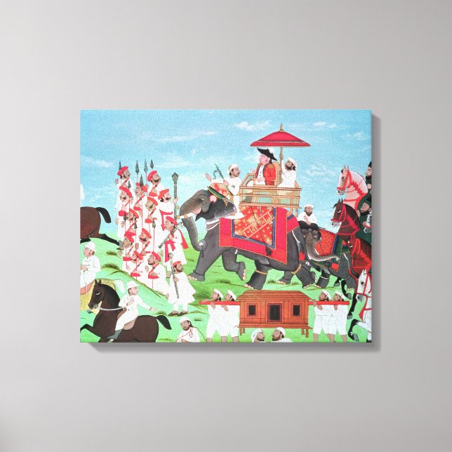 Colonel James Todd travelling by elephant Canvas Print (Front)