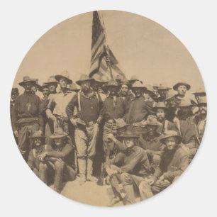 Colonel Roosevelt and his Rough Riders Classic Round Sticker