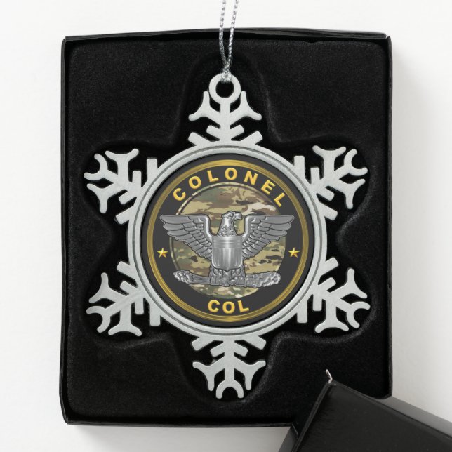 Colonel  snowflake pewter christmas ornament (Box)