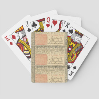 Colonial 1776 Six-Shilling Note Playing Cards