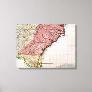 COLONIAL AMERICA MAP, 1733 CANVAS PRINT