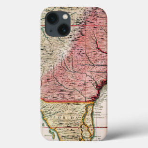 COLONIAL AMERICA MAP, 1733 iPhone 13 CASE