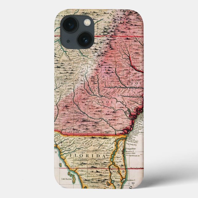 COLONIAL AMERICA MAP, 1733 Case-Mate iPhone CASE (Back)