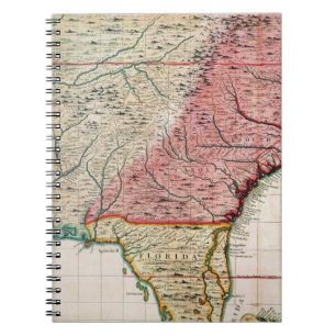 COLONIAL AMERICA MAP, 1733 NOTEBOOK