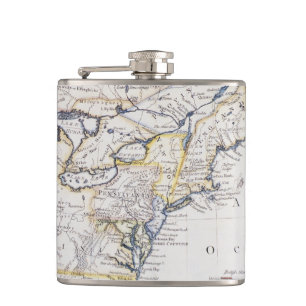 COLONIAL AMERICA: MAP, c1770 Hip Flask