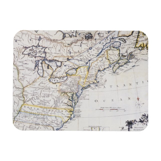 COLONIAL AMERICA: MAP, c1770 Magnet (Horizontal)