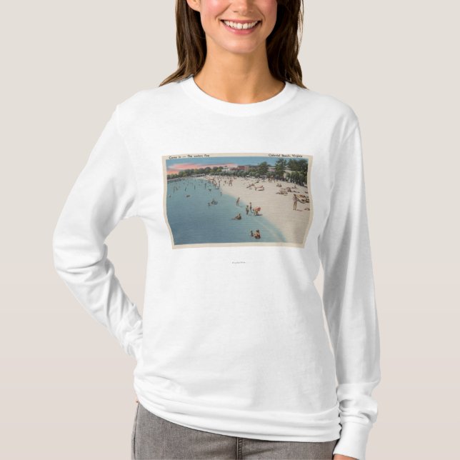 Colonial Beach, VA - Sunbathing & Swimming Scene T-Shirt (Front)