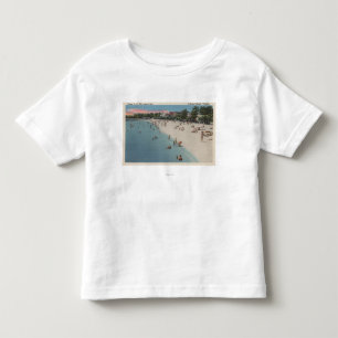 Colonial Beach, VA - Sunbathing & Swimming Scene Toddler T-Shirt
