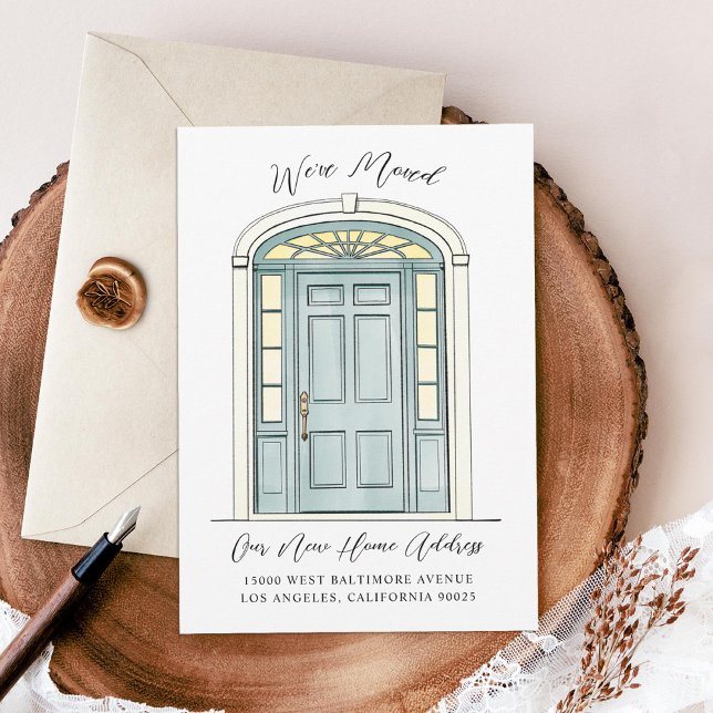 Colonial Door Watercolor Moving Announcement (Creator Uploaded)