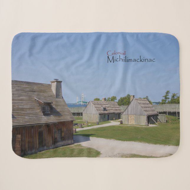 Colonial Michilimackinac sherpa blanket (Front (Horizontal))