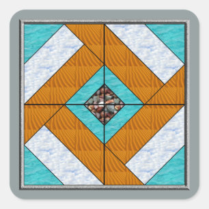 Colonial Pavement Water Sand Sky & Rocks Square Sticker