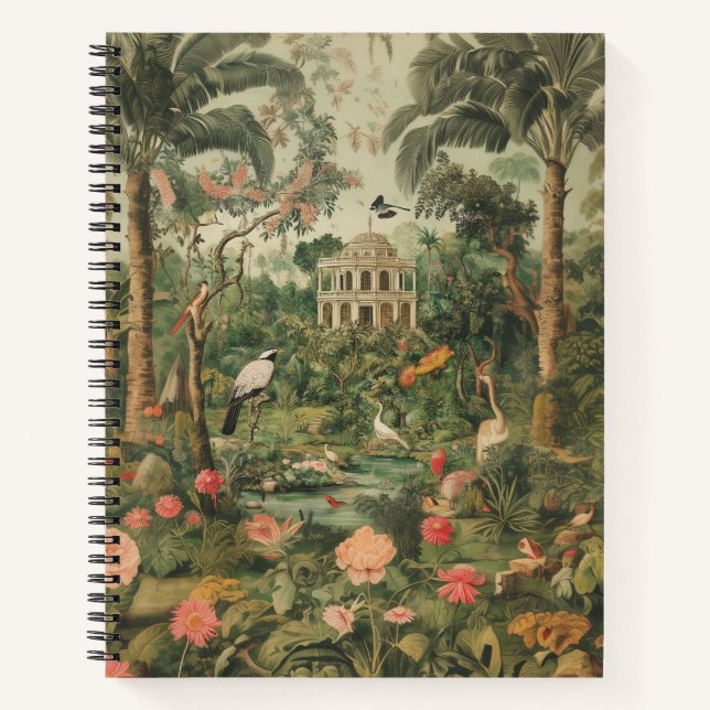 Colonial Safari Garden Daydream Spiral Notebook (Front)