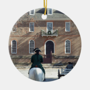 Colonial Williamsburg Man on Horse Ceramic Tree Decoration