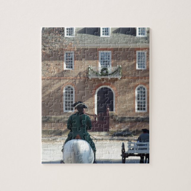 Colonial Williamsburg Man on Horse Jigsaw Puzzle (Vertical)