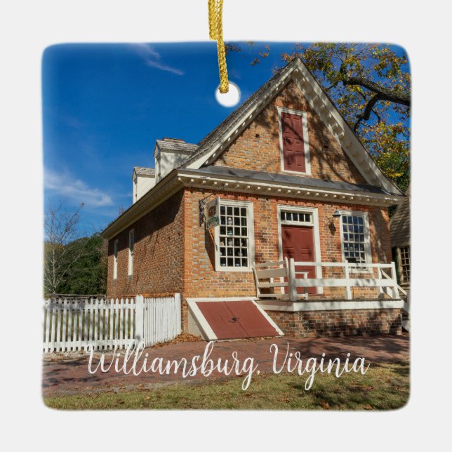 Colonial Williamsburg Virginia Ceramic Ornament (Front)