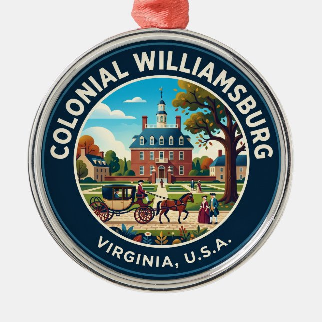 Colonial Williamsburg Virginia Metal Tree Decoration (Front)