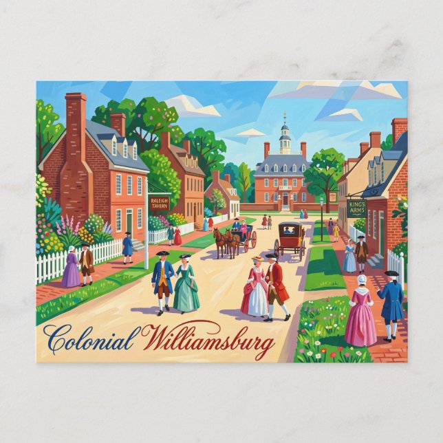 Colonial Williamsburg Virginia Postcard (Front)