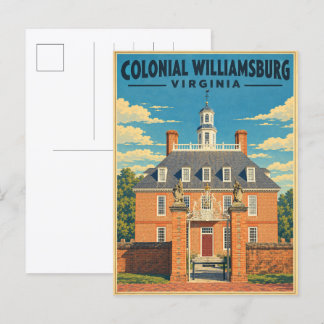 Colonial Williamsburg Virginia Vintage Travel gift Postcard