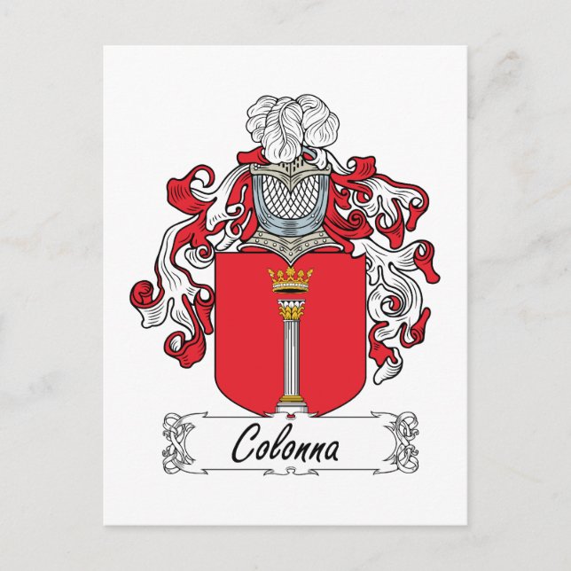 Colonna Family Crest Postcard (Front)