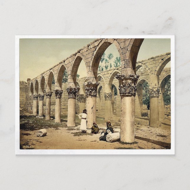 Colonnade of the ancient mosque, Baalbek, Holy Lan Postcard (Front)